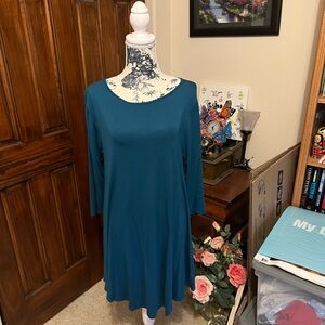 Teal Long Sleeve Dress